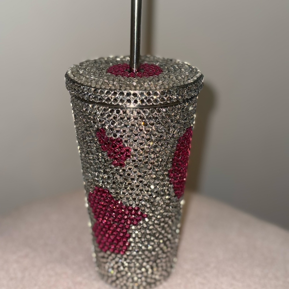Rhinestone Tumbler with Straw